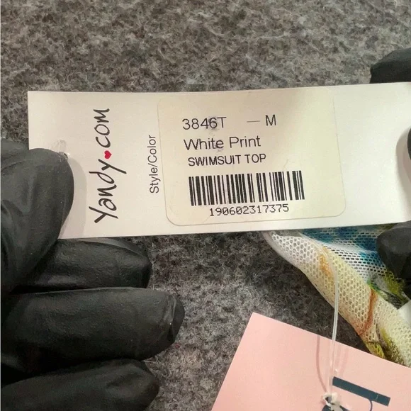 Floral Print Women's swim high neck top - Picture 4 of 4